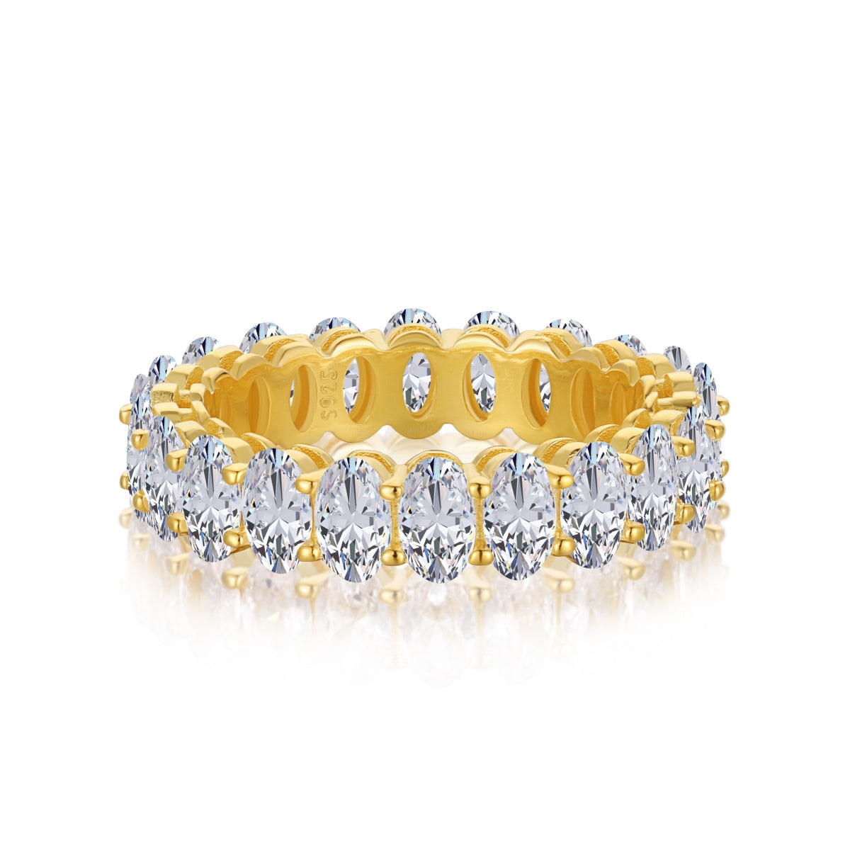 [Goodv]Ornate Oval Cut Tennis Ring