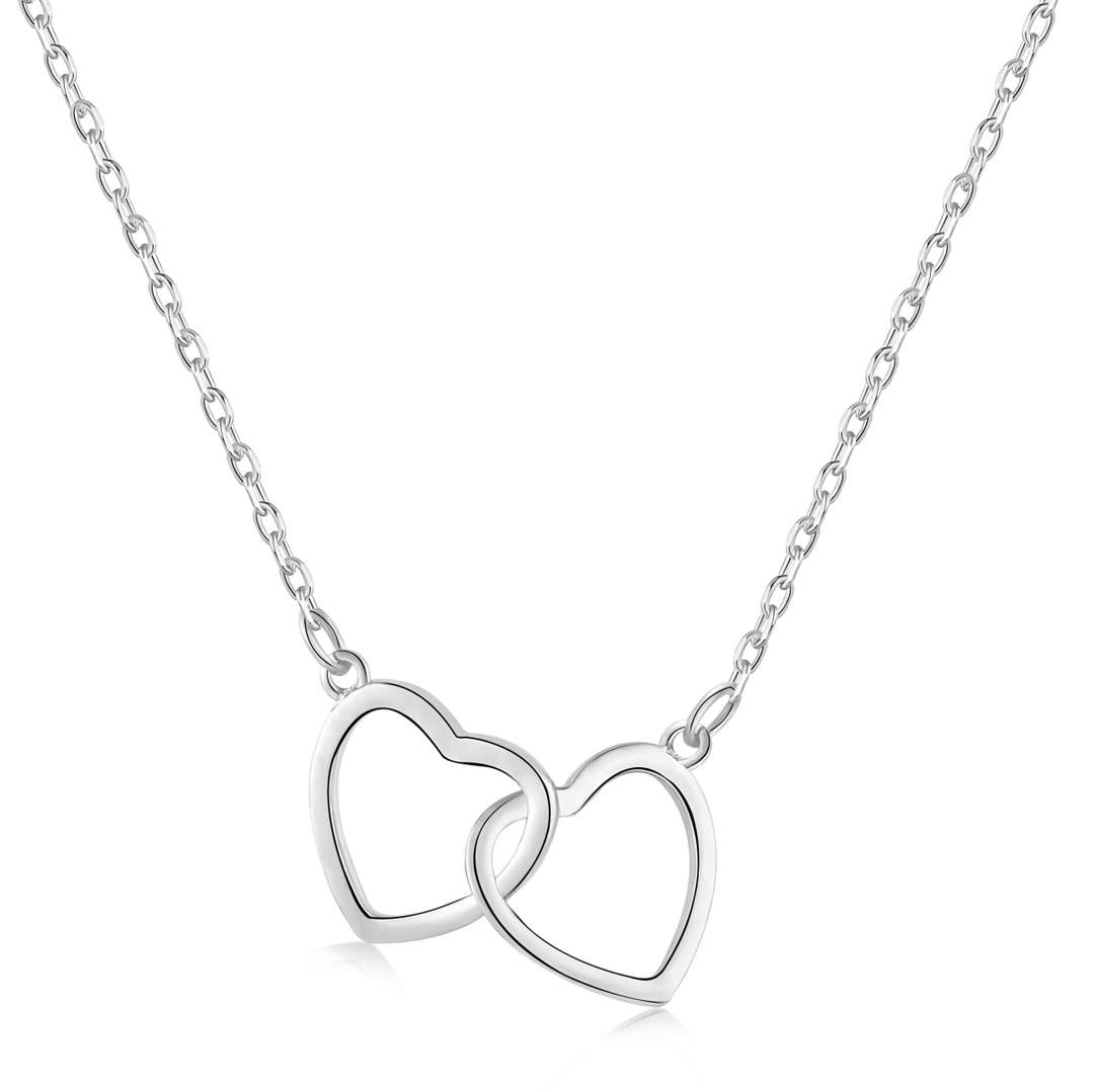 [Goodv]Sterling Silver Love Double Ring Necklace