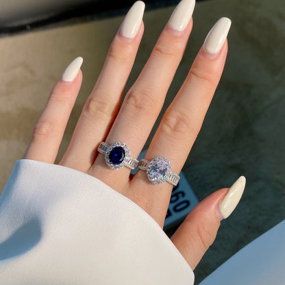 [Goodv]1.5 Carat Dazzling Charming Oval Cut Banquet Ring