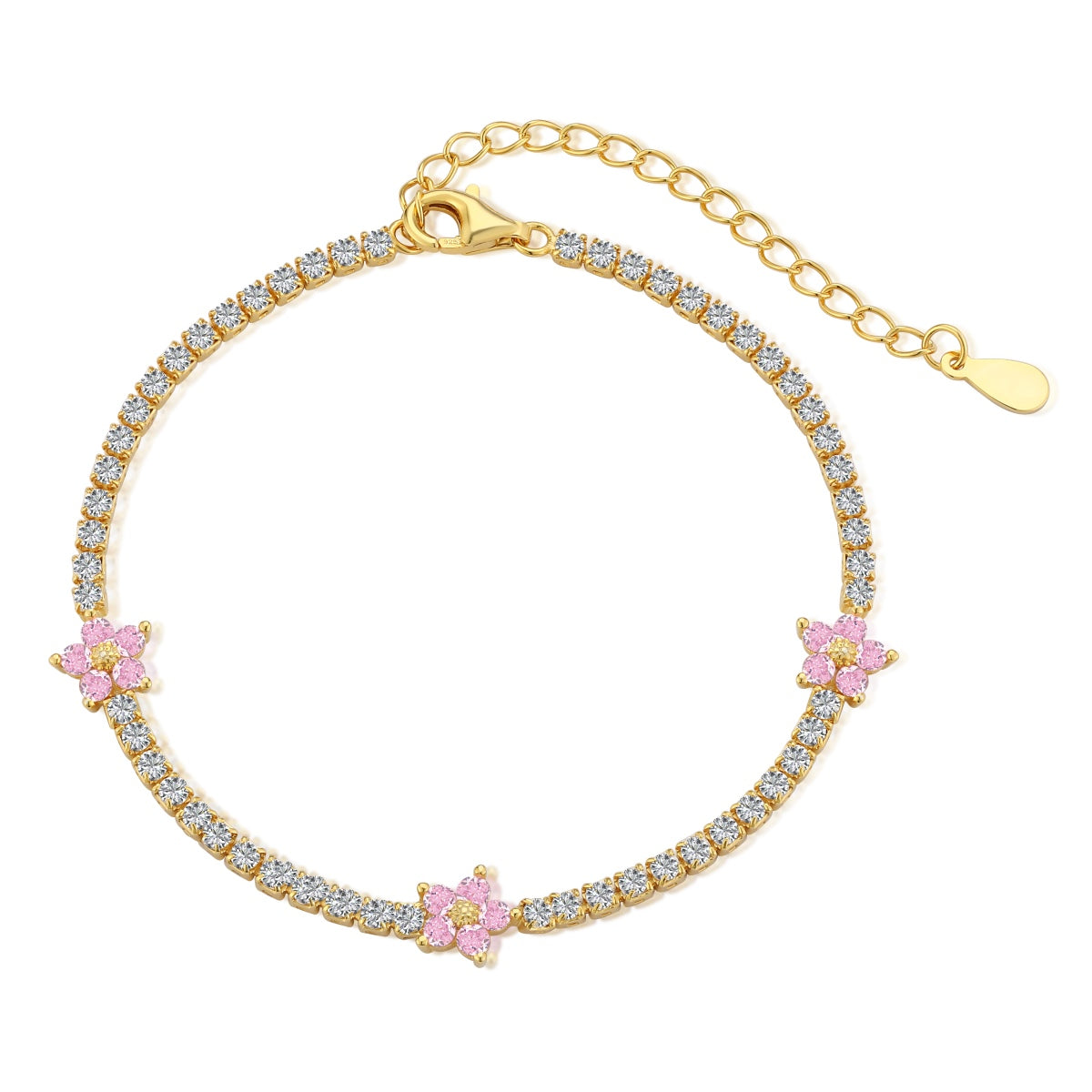 [Goodv] Bracelet de tennis en forme de fleur scintillante