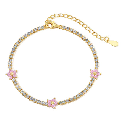 [Goodv]Sparkling Flower Shape Tennis Bracelet