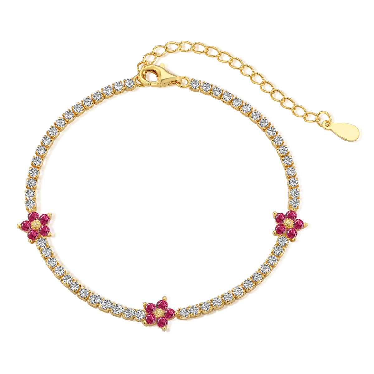 [Goodv] Bracelet de tennis en forme de fleur scintillante