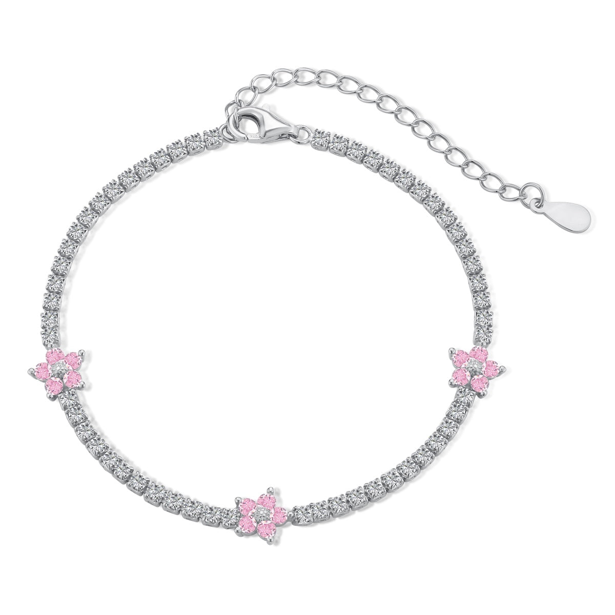 [Goodv] Bracelet de tennis en forme de fleur scintillante