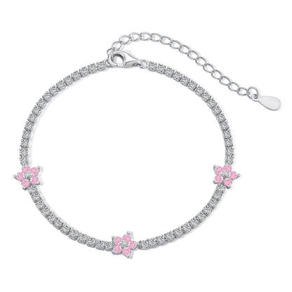 [Goodv]Sparkling Flower Shape Tennis Bracelet