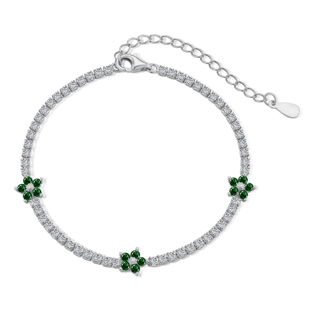 [Goodv] Bracelet de tennis en forme de fleur scintillante