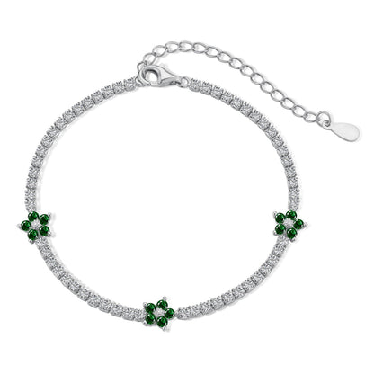 [Goodv]Sparkling Flower Shape Tennis Bracelet