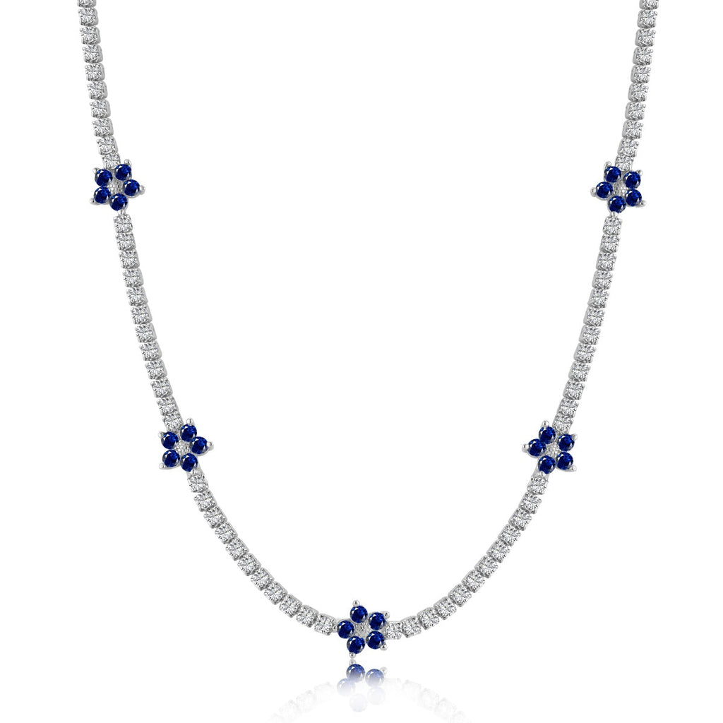 [Goodv]Luxurious Colorful Flower Tennis Necklace