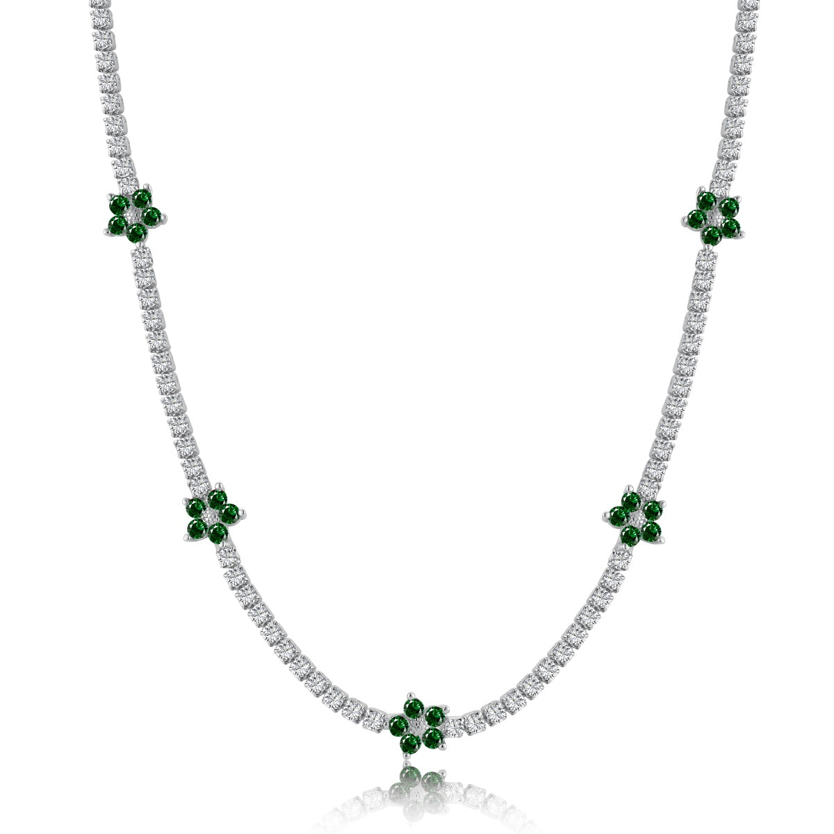 [Goodv]Luxurious Colorful Flower Tennis Necklace