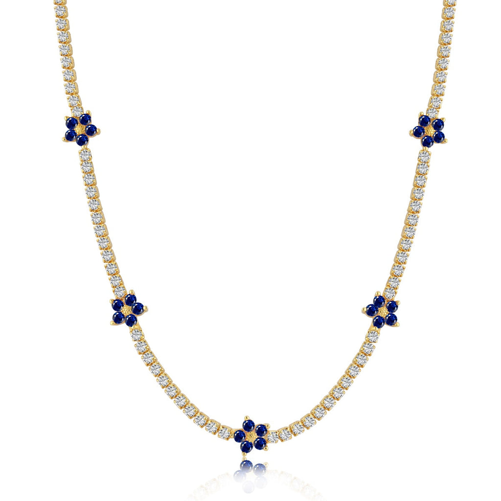 [Goodv]Luxurious Colorful Flower Tennis Necklace