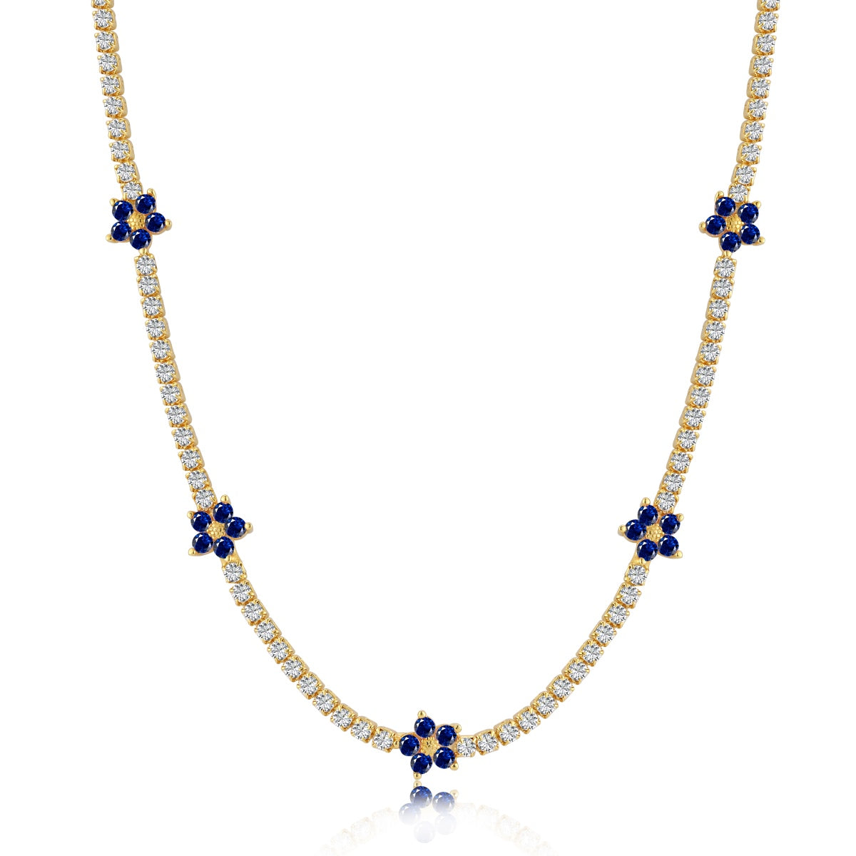 [Goodv]Luxurious Colorful Flower Tennis Necklace