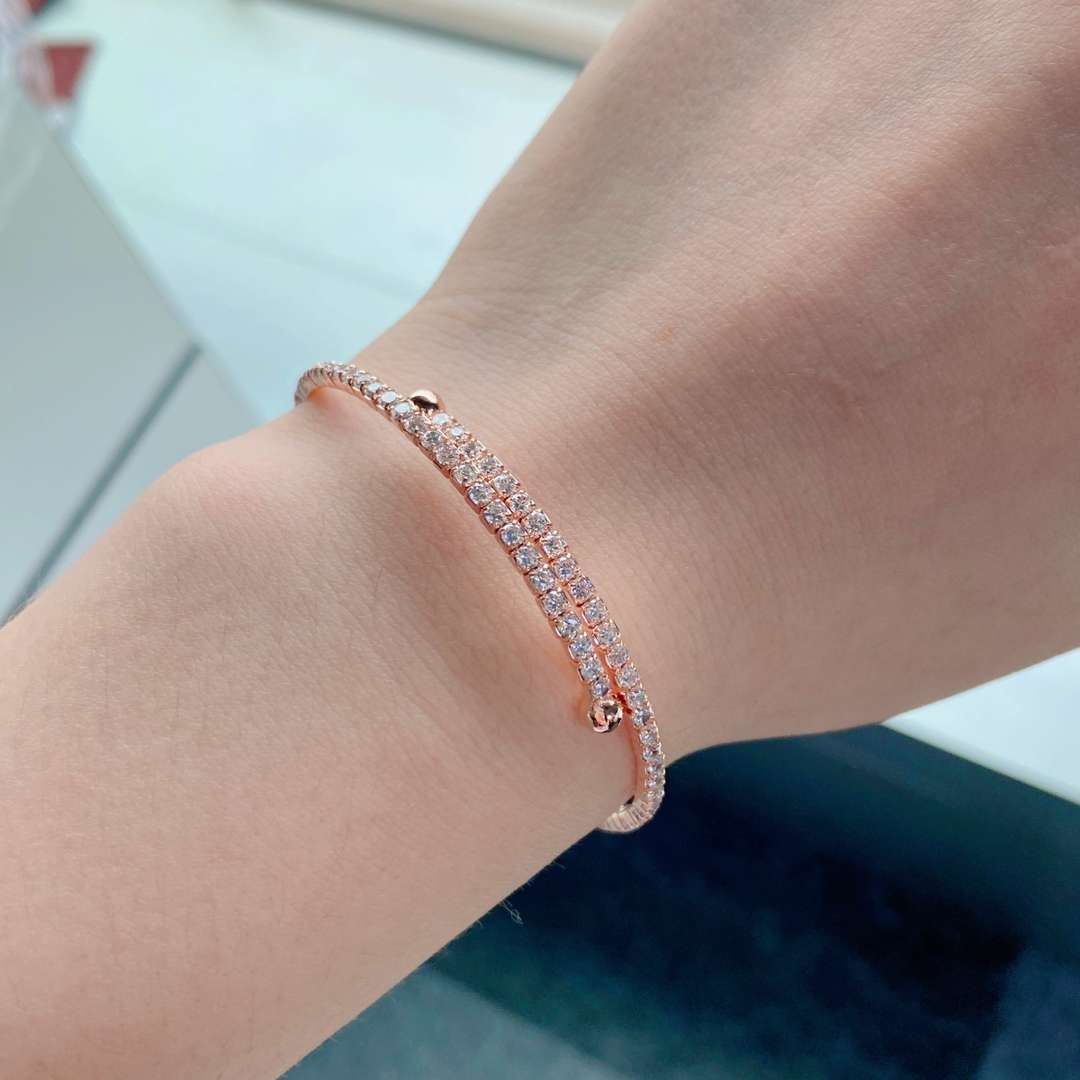 [Goodv]Bracelet tendance rond avec rangée de diamants