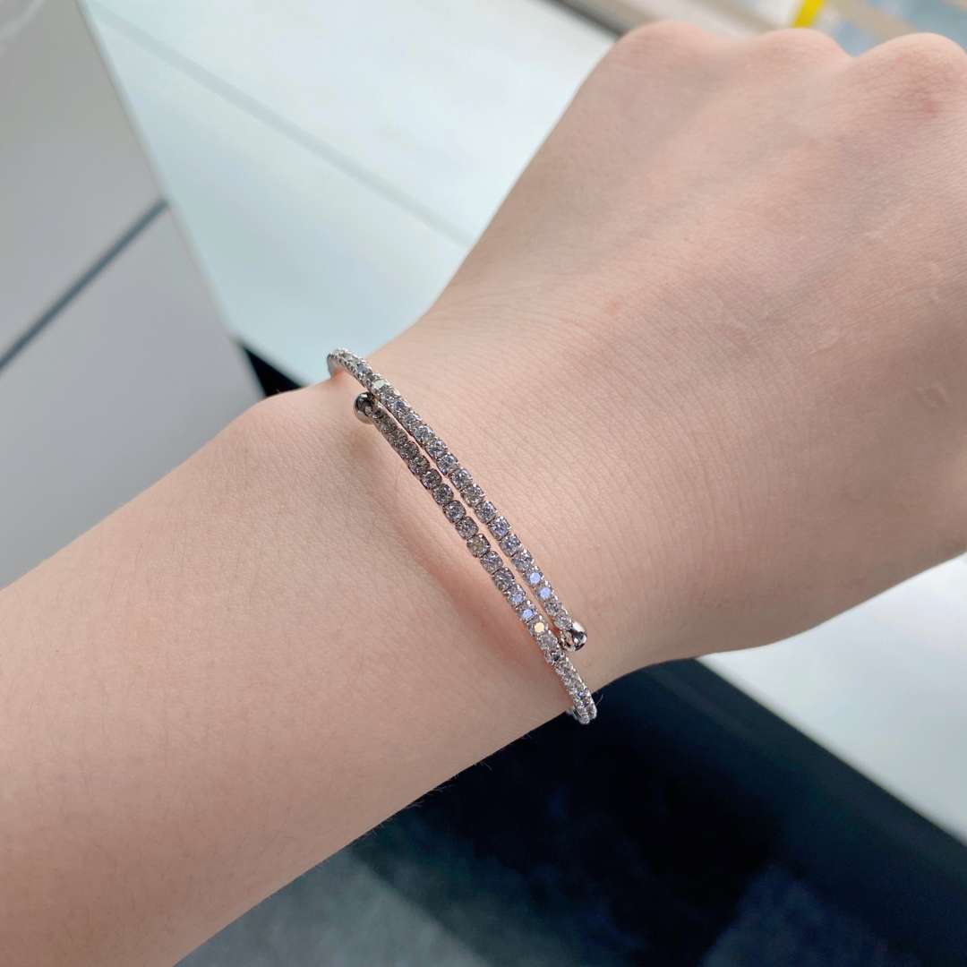 [Goodv]Bracelet tendance rond avec rangée de diamants