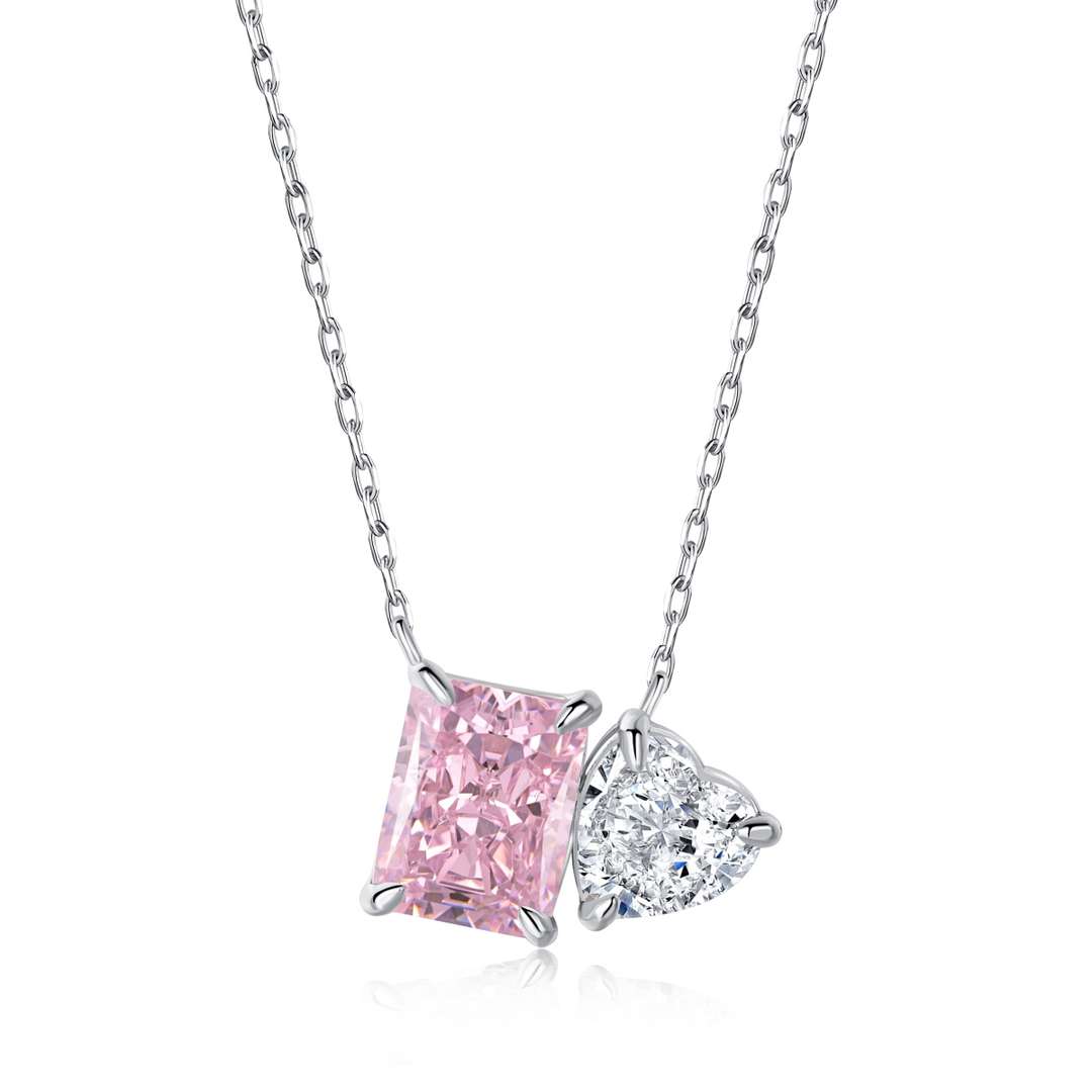 [Goodv]Dazzling Square & Heart Shape Necklace