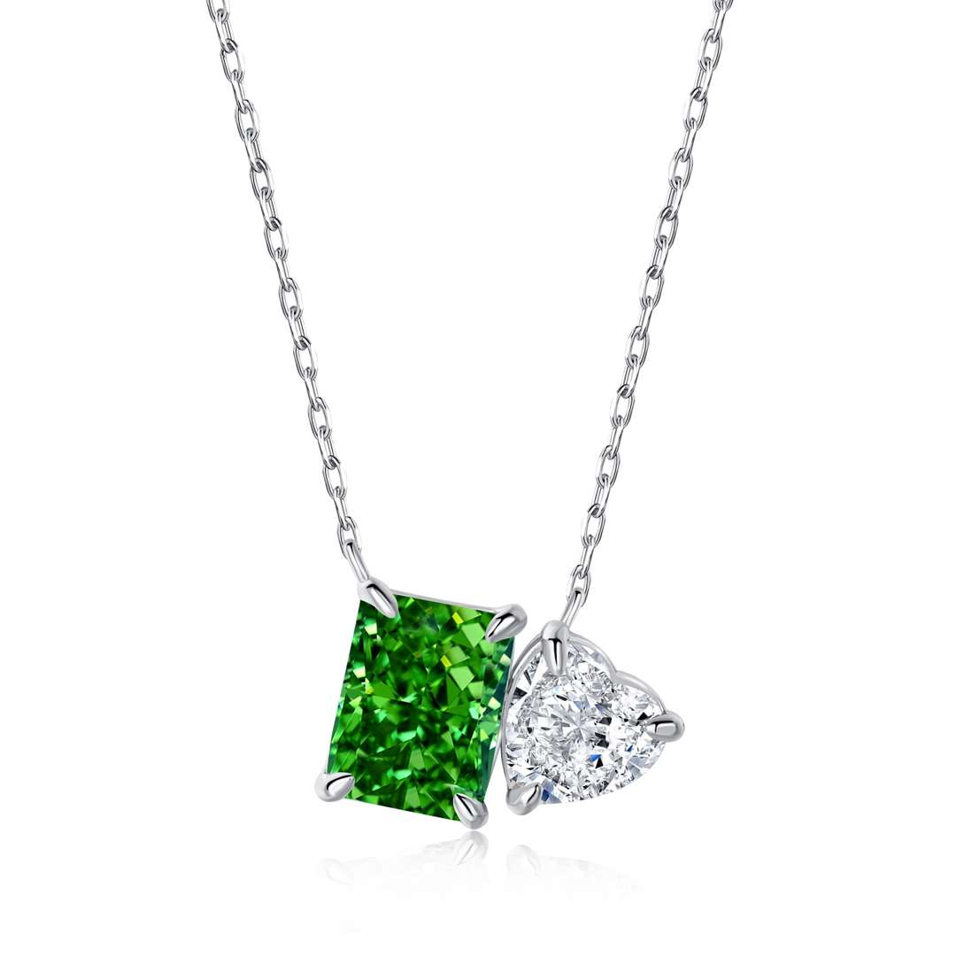 [Goodv]Dazzling Square & Heart Shape Necklace