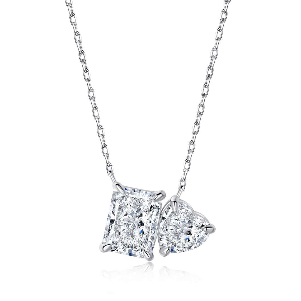[Goodv]Dazzling Square & Heart Shape Necklace