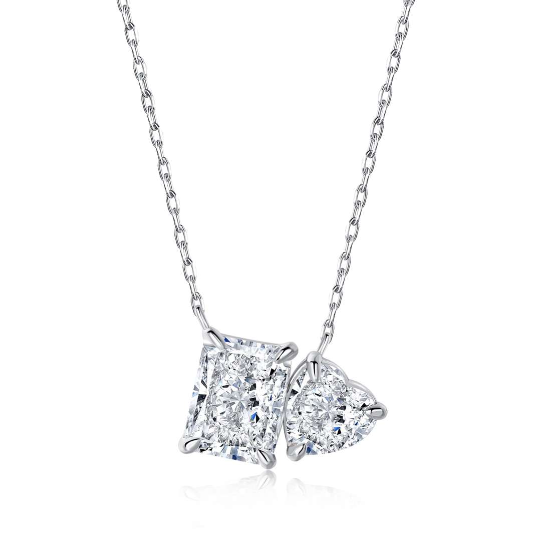 [Goodv]Dazzling Square & Heart Shape Necklace