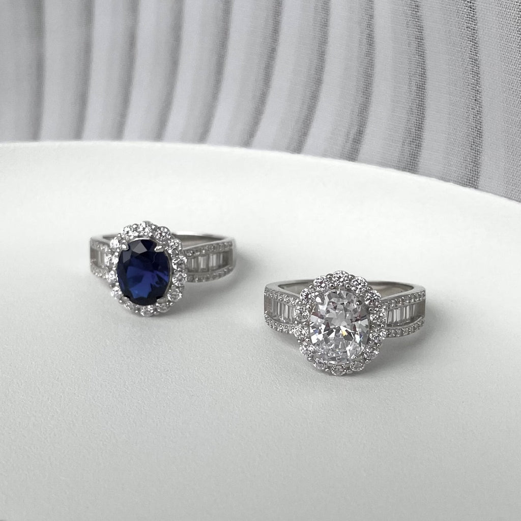 [Goodv]1.5 Carat Dazzling Charming Oval Cut Banquet Ring