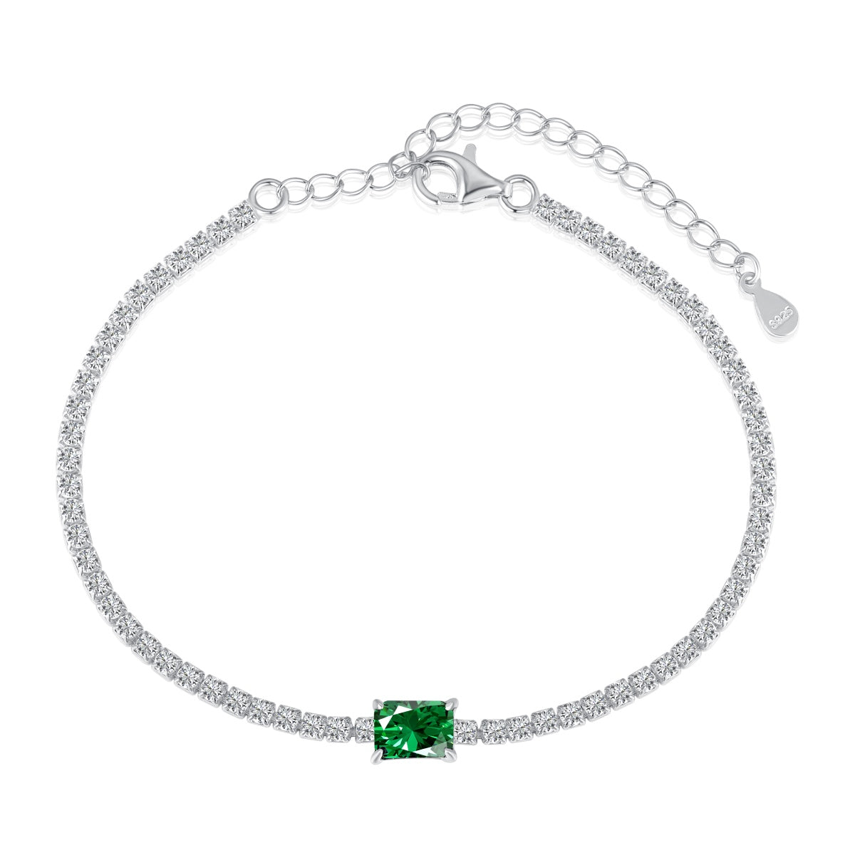 [Goodv] Bracelet de banquet unique en émeraude taillée de 1,0 carat