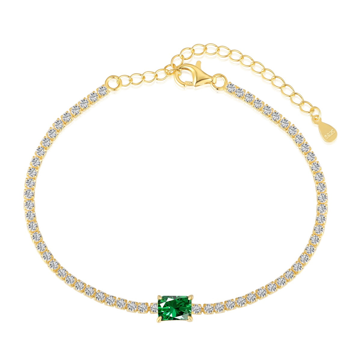 [Goodv] Bracelet de banquet unique en émeraude taillée de 1,0 carat