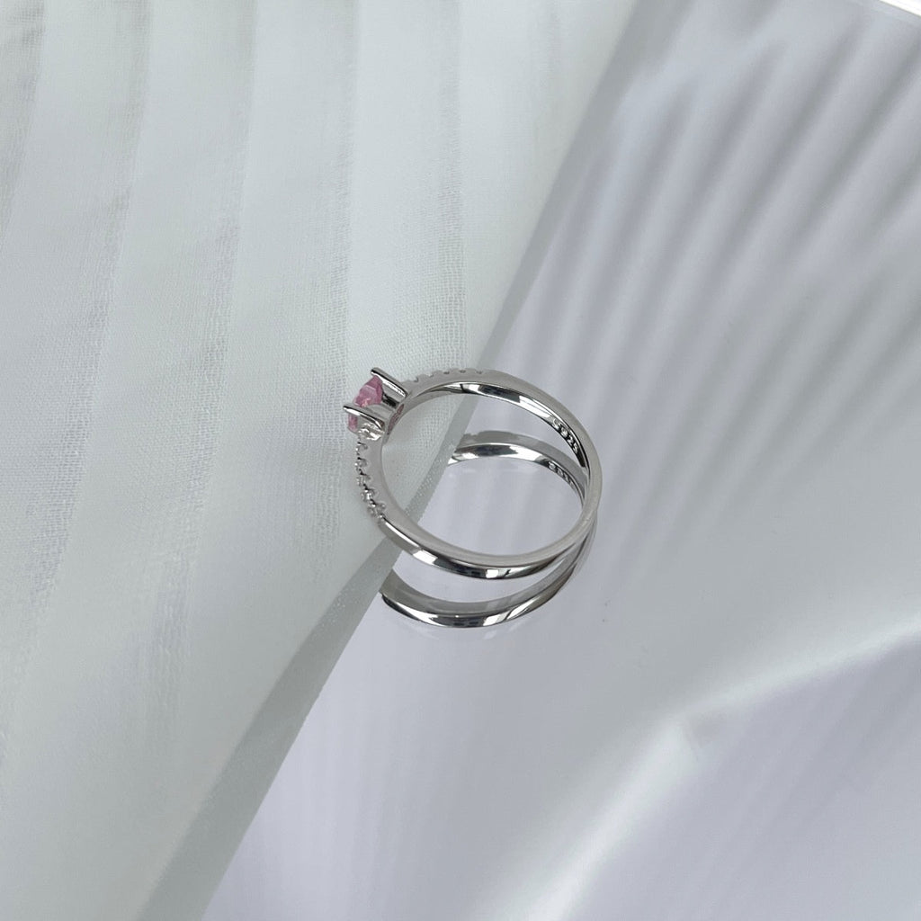 [Goodv] Bague d'amoureux charmante en forme de cœur de 0,5 carat CaratEternity