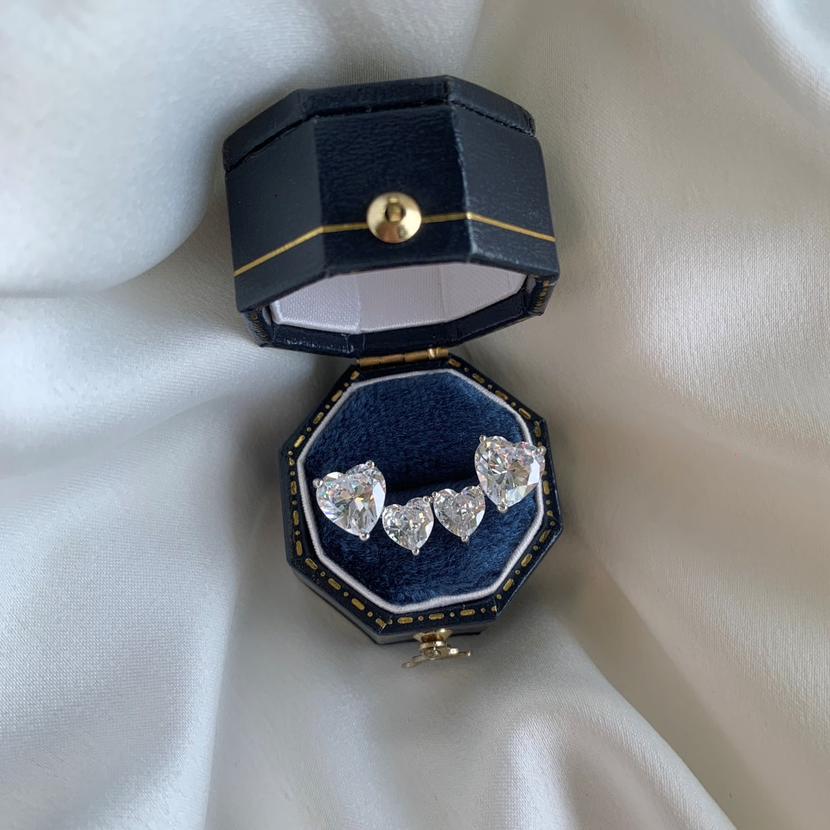 [Goodv]Boucles d'oreilles classiques de style princesse en forme de double cœur