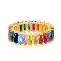 [Goodv]Unique Colorful Radiant Cut RIng