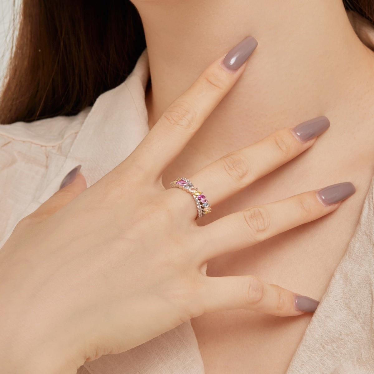 [Goodv]Unique Colorful Marquise Cut Daily Ring