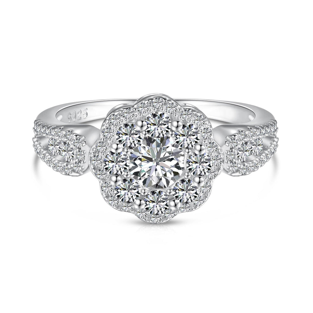 [Goodv]Delicate Colorful Round Cut Flower Shape Wedding Ring
