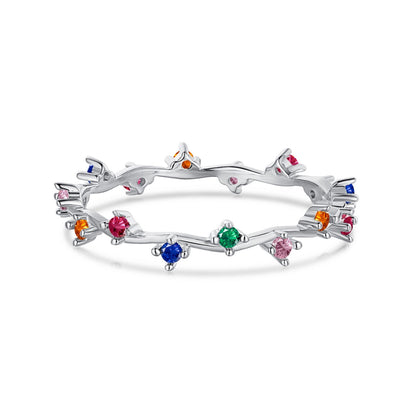 [Goodv]Radiant Colorful Round Cut Daily Ring