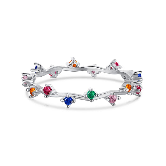 [Goodv]Radiant Colorful Round Cut Daily Ring