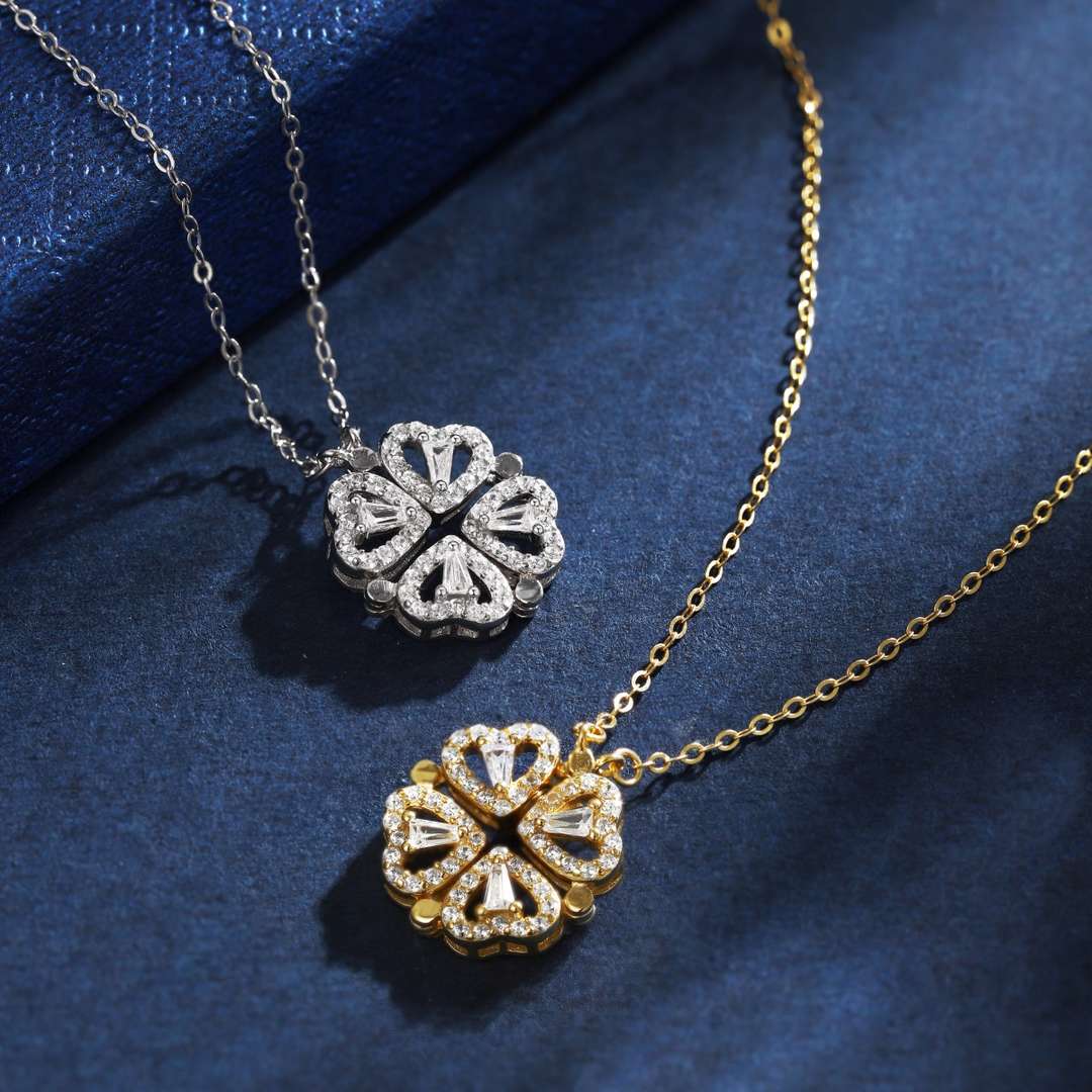 [Goodv]Ornate Heart Cut Flower Shape Necklace