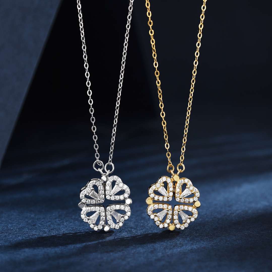 [Goodv]Ornate Heart Cut Flower Shape Necklace
