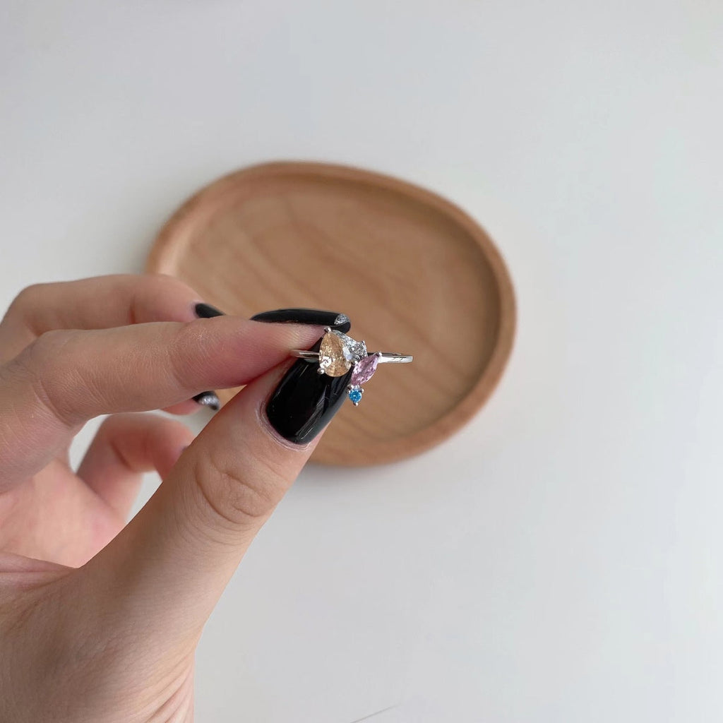 [Goodv]Radiant Colorful Multi Cut Daily Ring