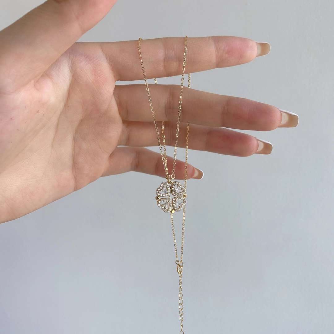 [Goodv]Ornate Heart Cut Flower Shape Necklace