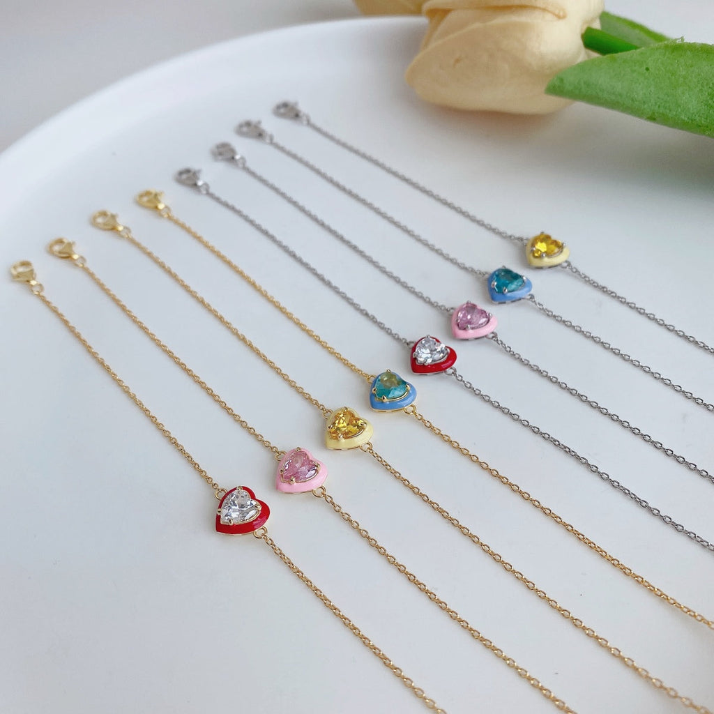 [Goodv]Bracelet d'amoureux romantique et étincelant en forme de cœur