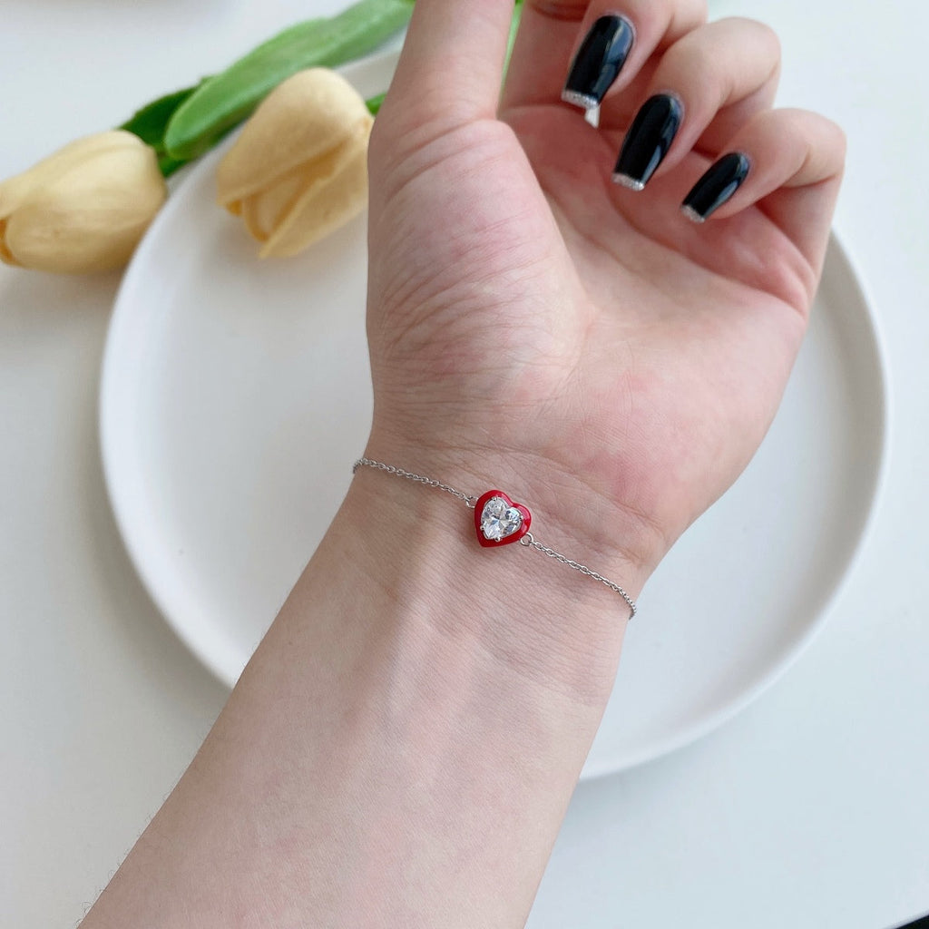 [Goodv]Bracelet d'amoureux romantique et étincelant en forme de cœur