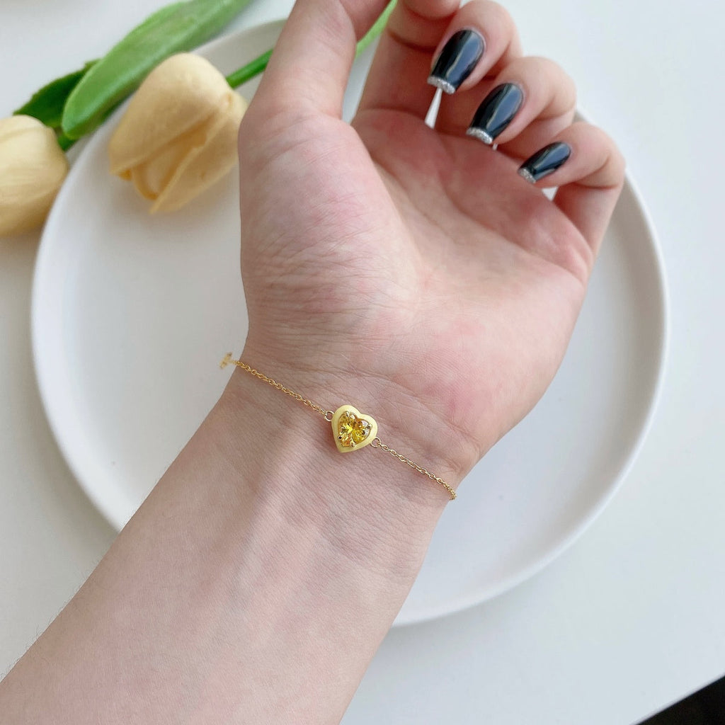 [Goodv]Bracelet d'amoureux romantique et étincelant en forme de cœur