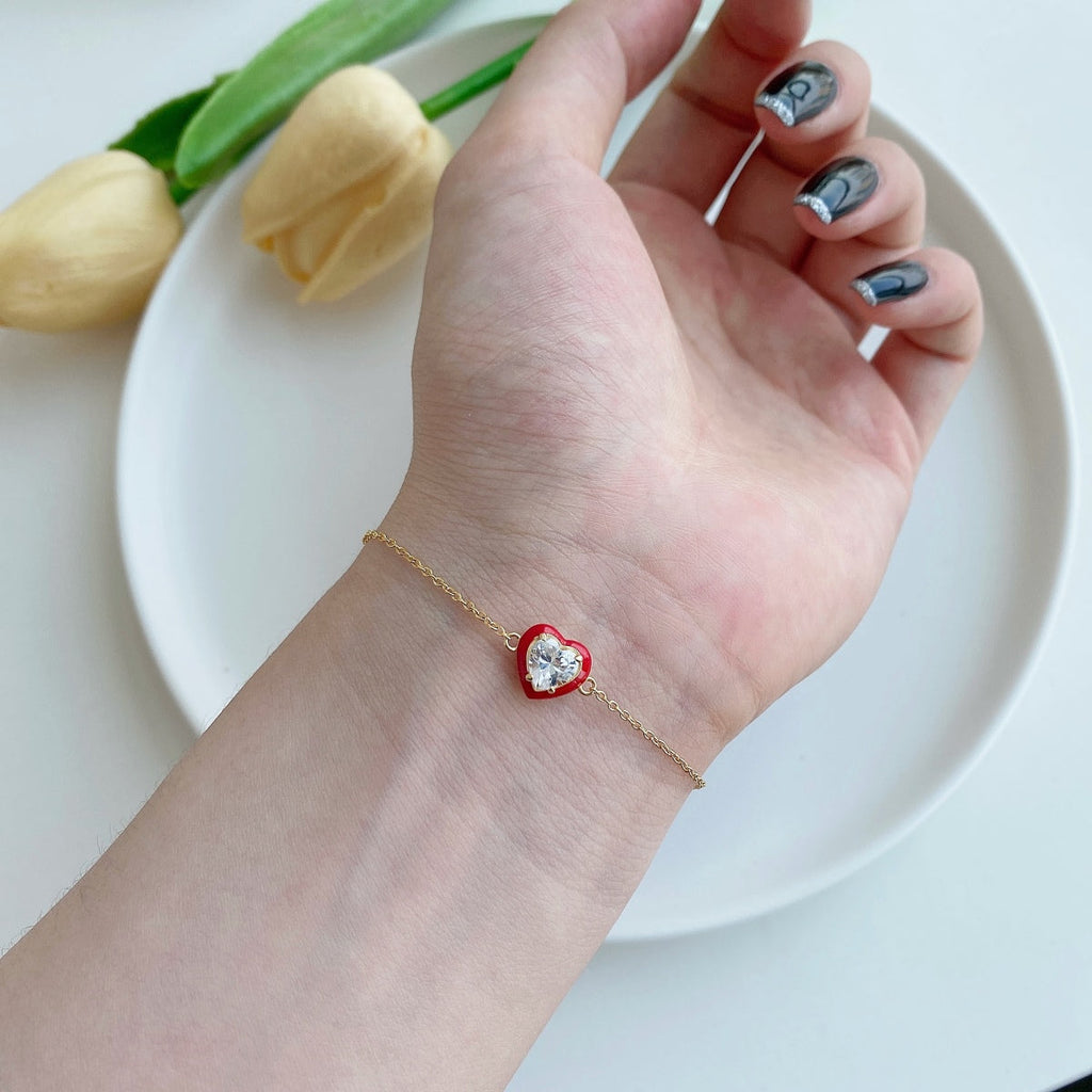 [Goodv]Bracelet d'amoureux romantique et étincelant en forme de cœur