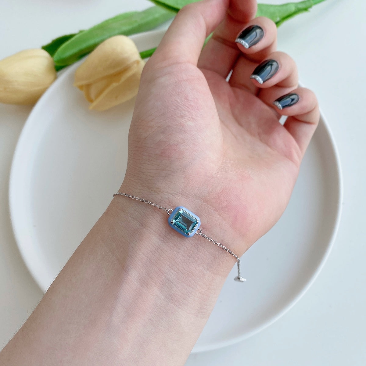 [Goodv] Bracelet quotidien émeraude colorée scintillante de 2,0 carats