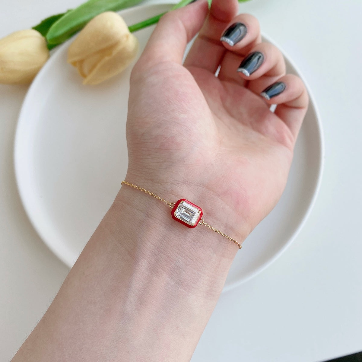 [Goodv] Bracelet quotidien émeraude colorée scintillante de 2,0 carats