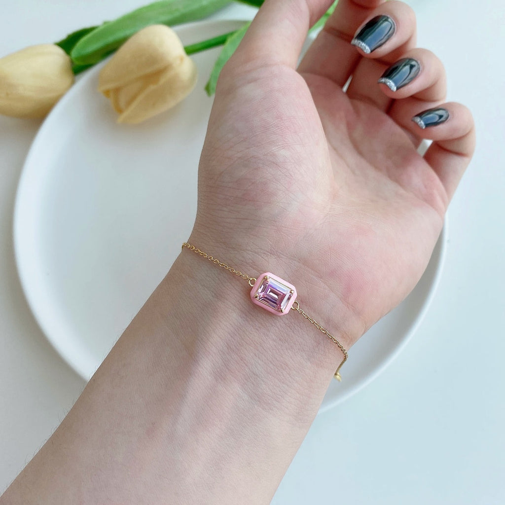[Goodv] Bracelet quotidien émeraude colorée scintillante de 2,0 carats
