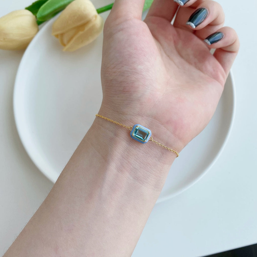 [Goodv] Bracelet quotidien émeraude colorée scintillante de 2,0 carats