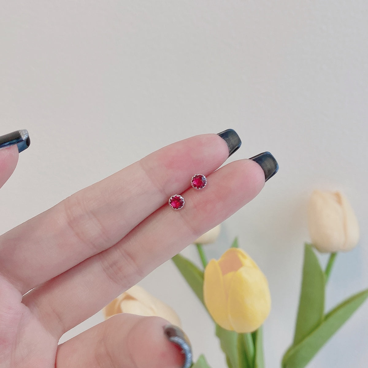 [Goodv]Sparkling Colorful Round Shape Earrings