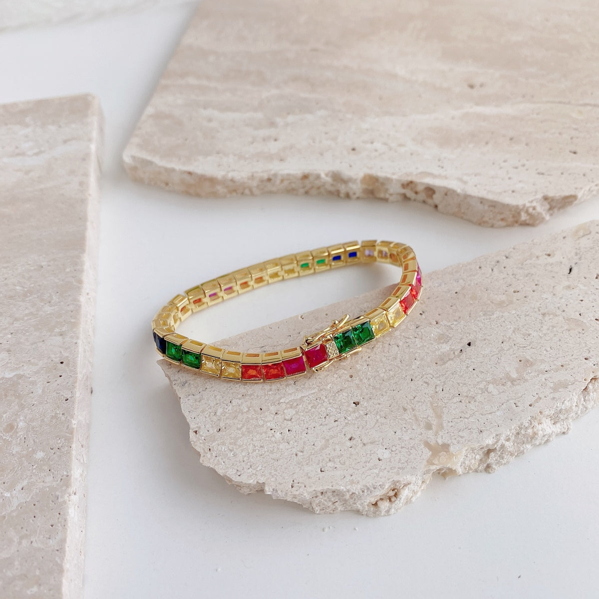 [Goodv]Bracelet de tennis taille princesse aux couleurs éclatantes