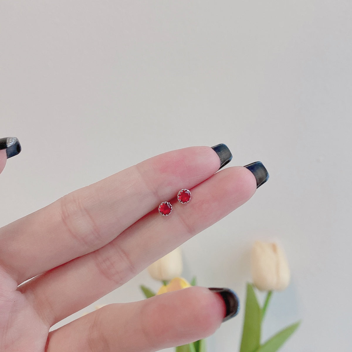 [Goodv]Sparkling Colorful Round Shape Earrings