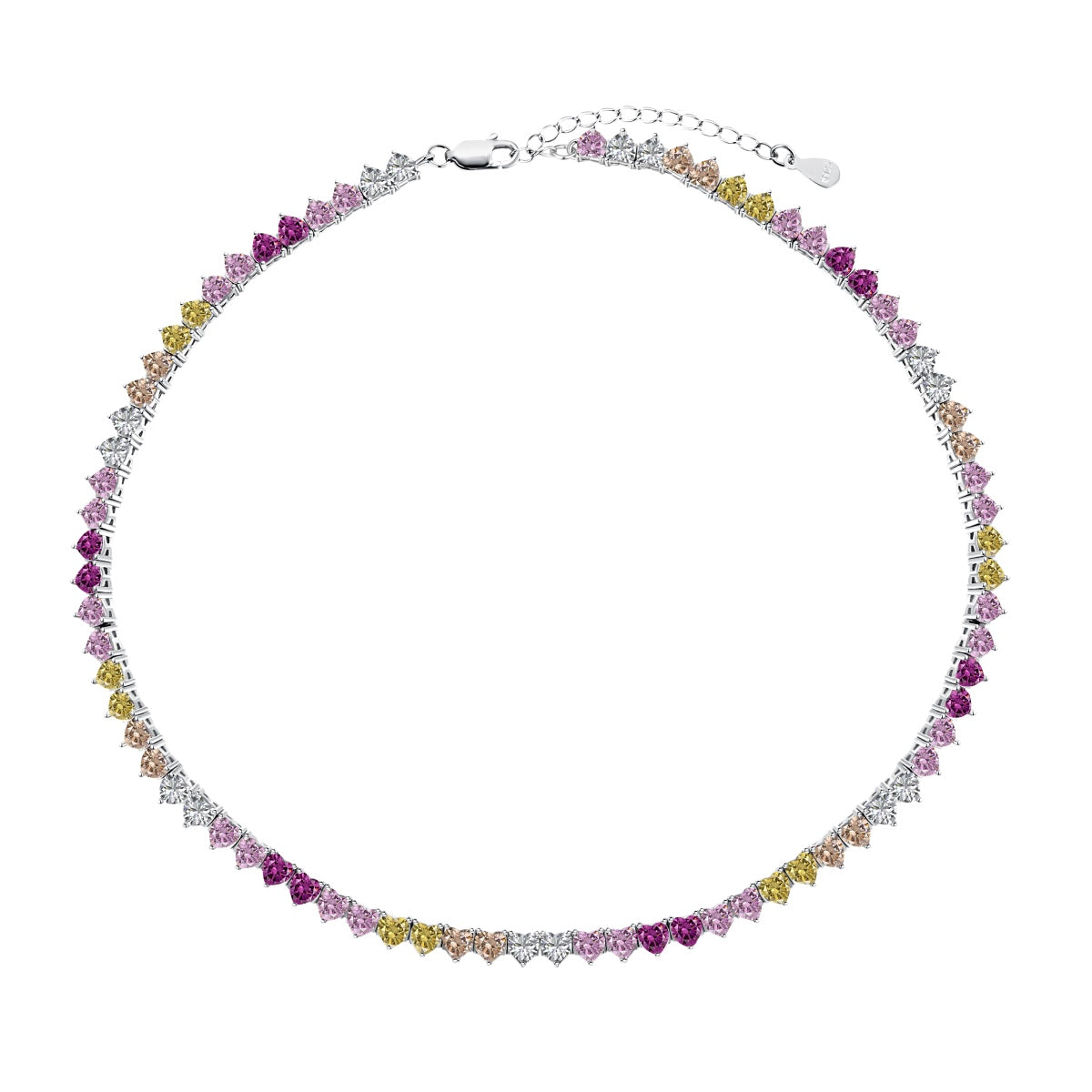 [Goodv]Sparkling Colorful Full Heart Tennis Necklace