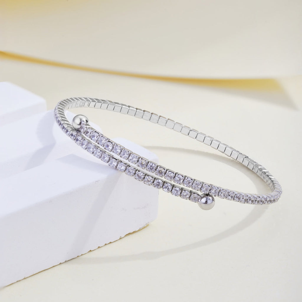 [Goodv]Bracelet tendance rond avec rangée de diamants