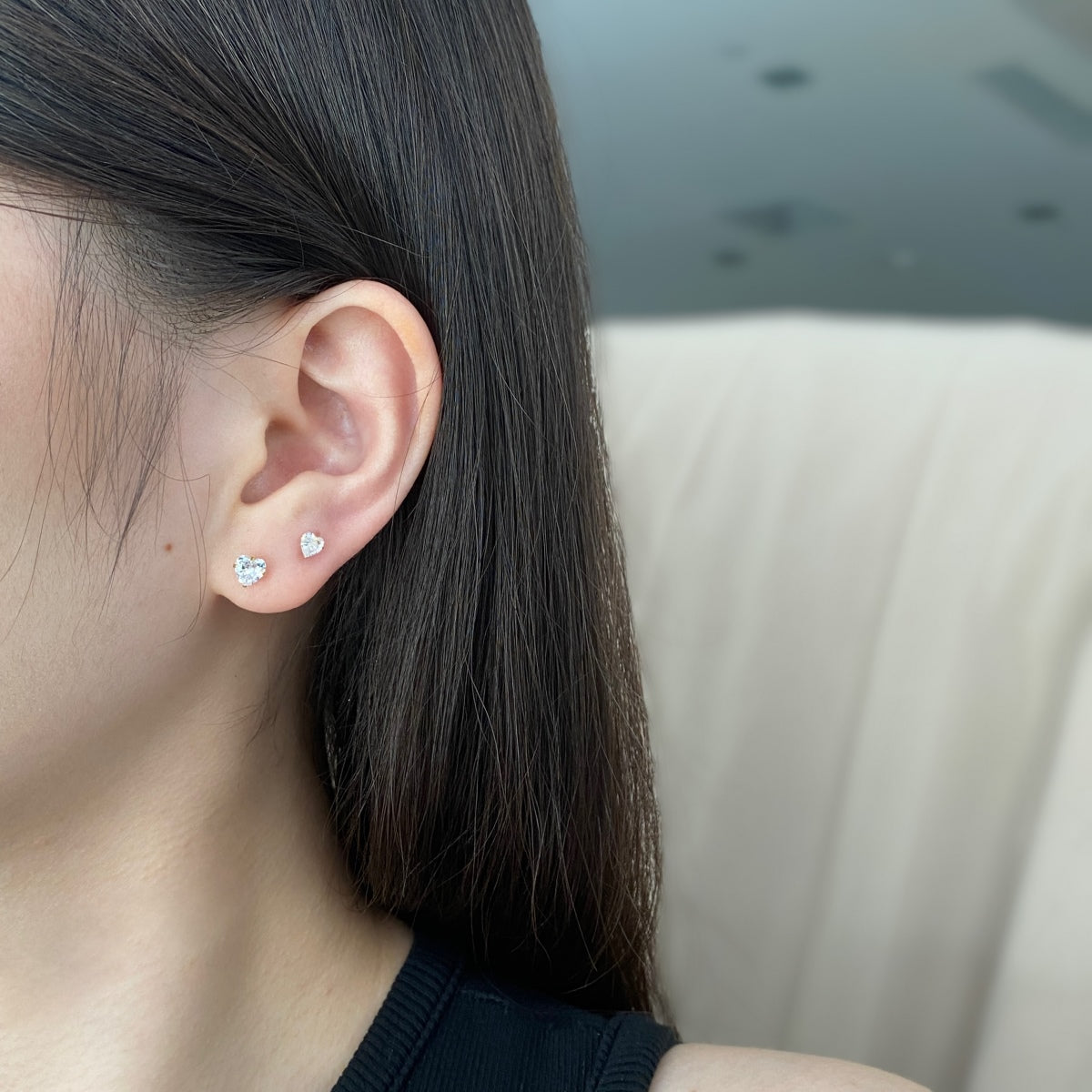 [Goodv]Boucles d'oreilles simples en forme de cœur scintillant
