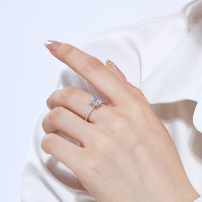 [Goodv]2.0 Carat Dazzling Sparkling Radiant Cut Party Ring