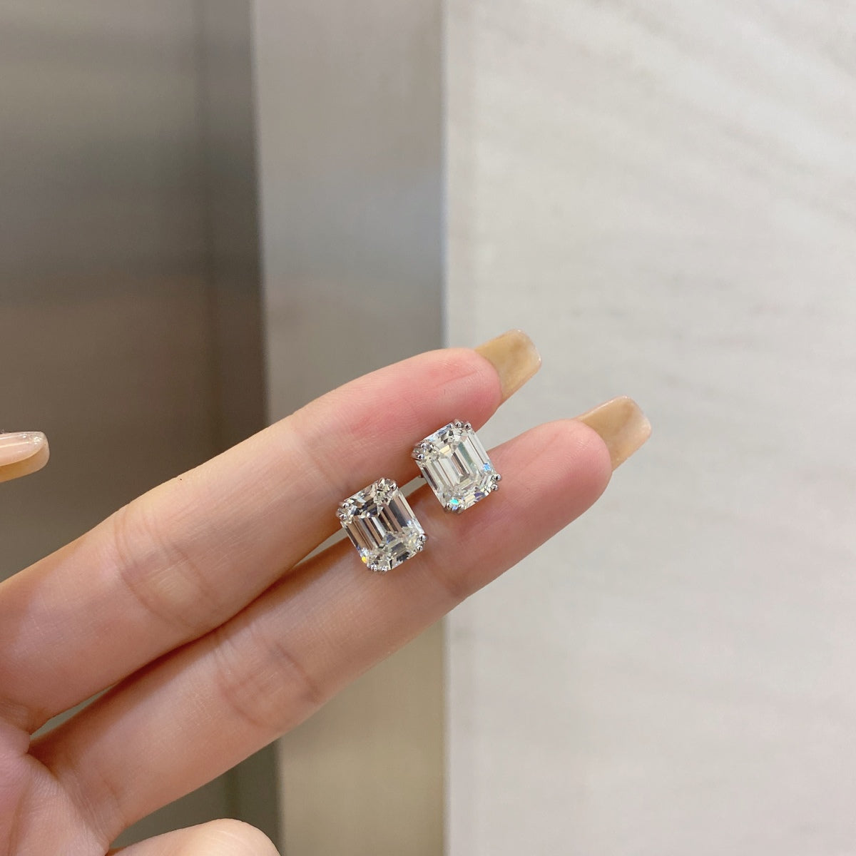 [Goodv]Boucles d'oreilles éblouissantes de forme carrée